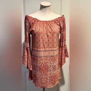Lildy Tie Sleeve Long Tunic Romantic Floaty Top BOHO